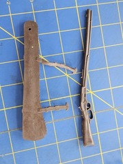 Original Vintage Marx Johnny West Brown Saddle Rifle Knife Blanket Accessory Lot