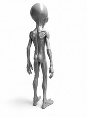 Grey Alien Figure 22cm Area 51 UFO Sci-Fi Statue 3D Statue Hand Painted