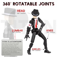 T13 Action Figure Fully Articulated Robot Toy 5.4in Tall Dummy 13 Model Gift