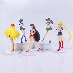 Sailor Moon 5pc Figure Set Usagi Ami Rei Minako PVC Anime Doll Toys USA Seller