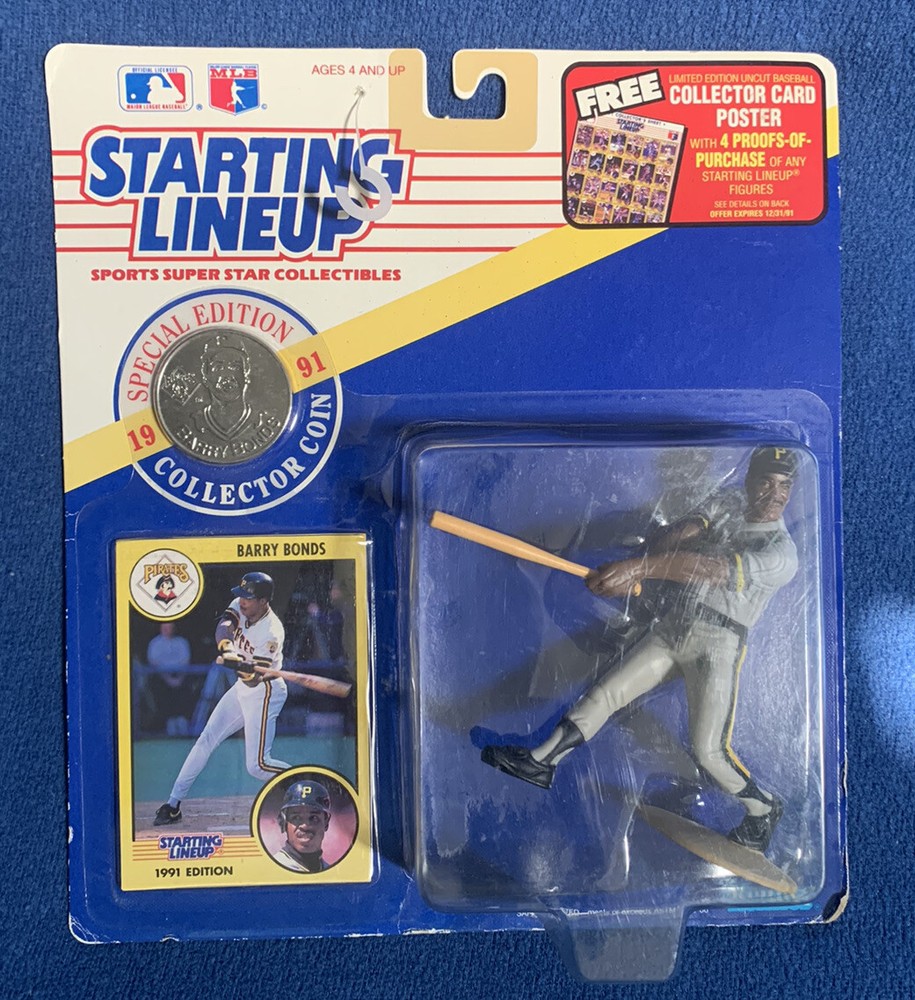 1991 Special Edition Barry Bonds Pirates Starting Lineup Figure Coin & Card