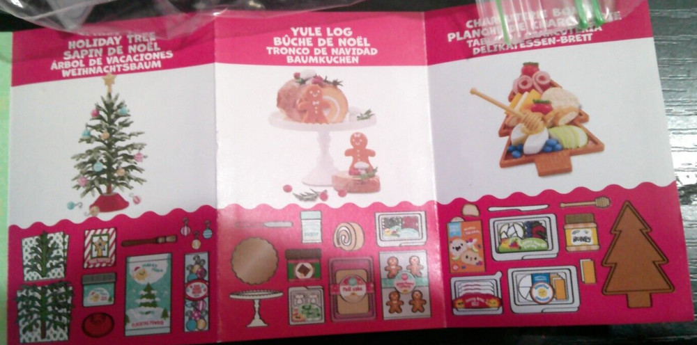 3 NEW MGA miniverse make it mini food CHRISTMAS TREE CHARCUTERIE BOARD YULE LOG