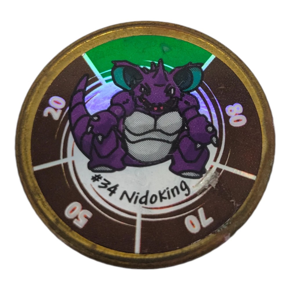 Pokemon 1999 Battling Coin Game Nintendo Hasbro Nidoking #34