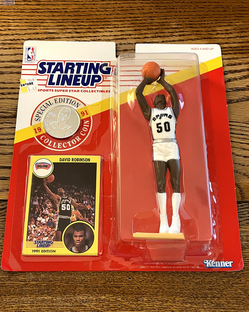 1991 Kenner Starting Lineup DAVID ROBINSON Special Edition Figure w/ Card & Coin