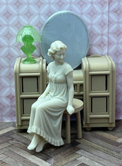 1:24 Scale Dollhouse Figure “Evening Beauty Ritual” 1950s Inspired by Marx