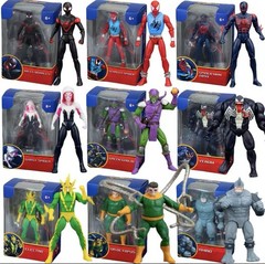 Spider-Man Action Figures Set 4” Venom Green Goblin Doc Ock Miles Gwen 2099 Toy