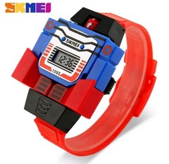 Transformers Transforming Robot Deform Blue Sport Watch Kids Birthday Gift