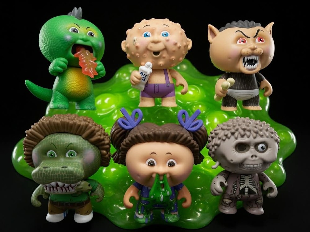 Funko Garbage Pail Kids Mystery Minis Lot (6) Vinyl Figures with trash can!