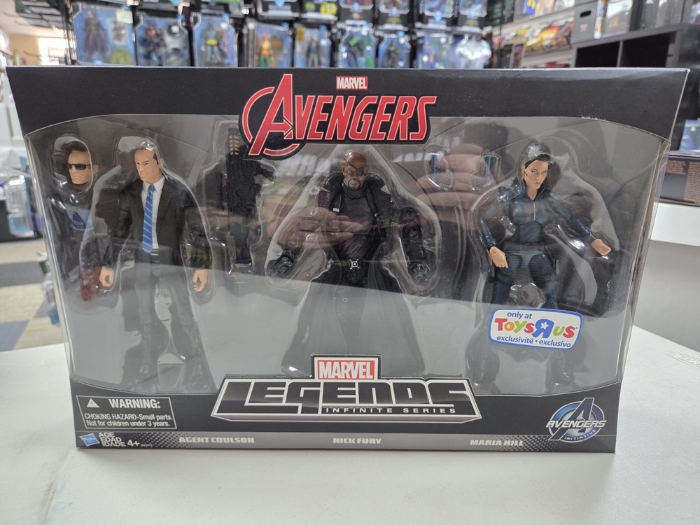 Marvel Legends AVENGERS Agent Coulson Nick Fury Maria Hill 3 Pack Toys R Us TRU