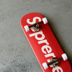 Supreme Red Graphic Fingerboard Complete Mini Skateboard Finger Board