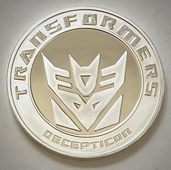 Transformer Challenge Coin-Siver Colored-3D-Decepticon-Autobot