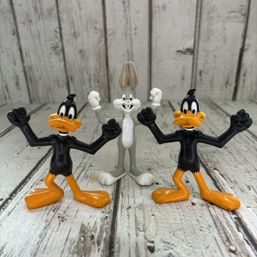 Vintage Bugs Bunny Daffy Duck 1991 PVC Toy Figure 3.5″ Warner Bros. Looney Tunes