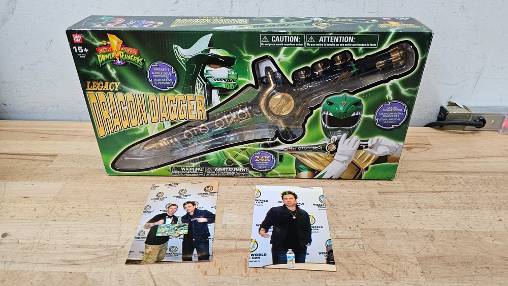 Bandai Power Rangers Legacy Dragon Dagger Signed By Jason David Frank W/ Photo