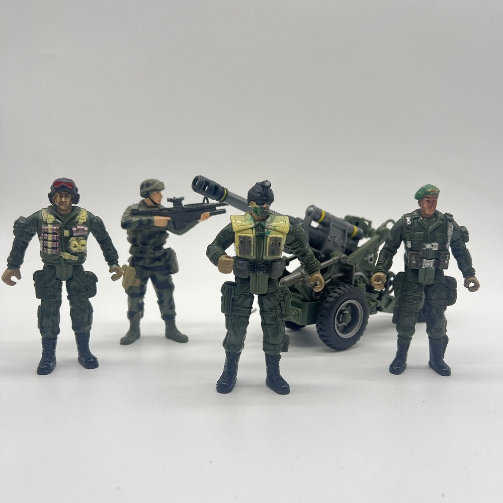 Chap Mei Military Men & Weapon And Non Branded Soldiers Lot Of 5 Toys