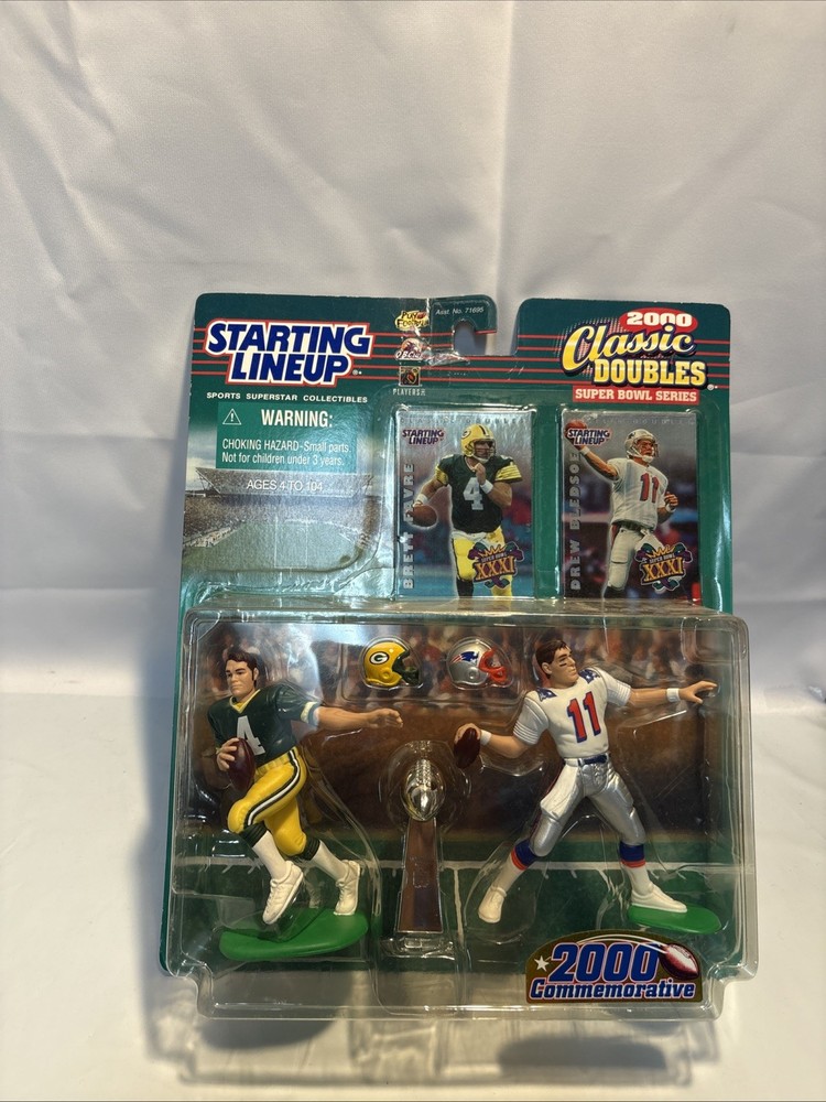 2000 Classic Doubles Starting Lineup Brett Favre / Drew Bledsoe w/cards NIB