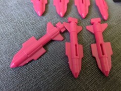GI Joe Cobra Sea Ray Parts 6 Missiles and Tail Wing Slug 3.75”