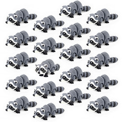 20 PCS Articulated Mini Raccoon Toy 3″ USA Made, Trash Panda Fidget Desk Pet