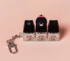 Official Kakao Friends Black Choonshik Figure Keycap Keychain Fidget Toy Clicky