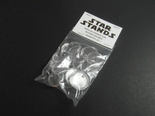 STAR WARS ACTION FIGURE DISPLAY STAND FOR VINTAGE FIGURES CLEAR X 40 T1c