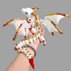 3D Printed Crystal Dragon Flexible Articulated Dragon Fidget Toys Desktop Decor