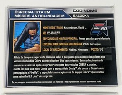 Lot of 3 GI JOE File Cards – Bazooka Firefly Dusty Portuguese Spanish 50th Anniv