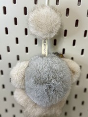 NEW Custom Made MONSTERS Soft Cream & Gray PANDA BEAR Plush Pendant Doll