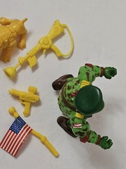 Vintage 1991 TMNT Raph the Green Beret 100% COMPLETE! Military Mutants Turtles