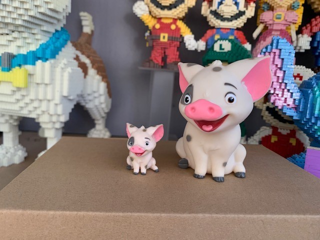 Moana Pig PVC Figurine set 2, 9cm + 3cm