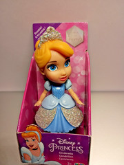 Disney Princess Cinderella Mini 3″ Poseable Doll Blue & Silver Glitter Dress New