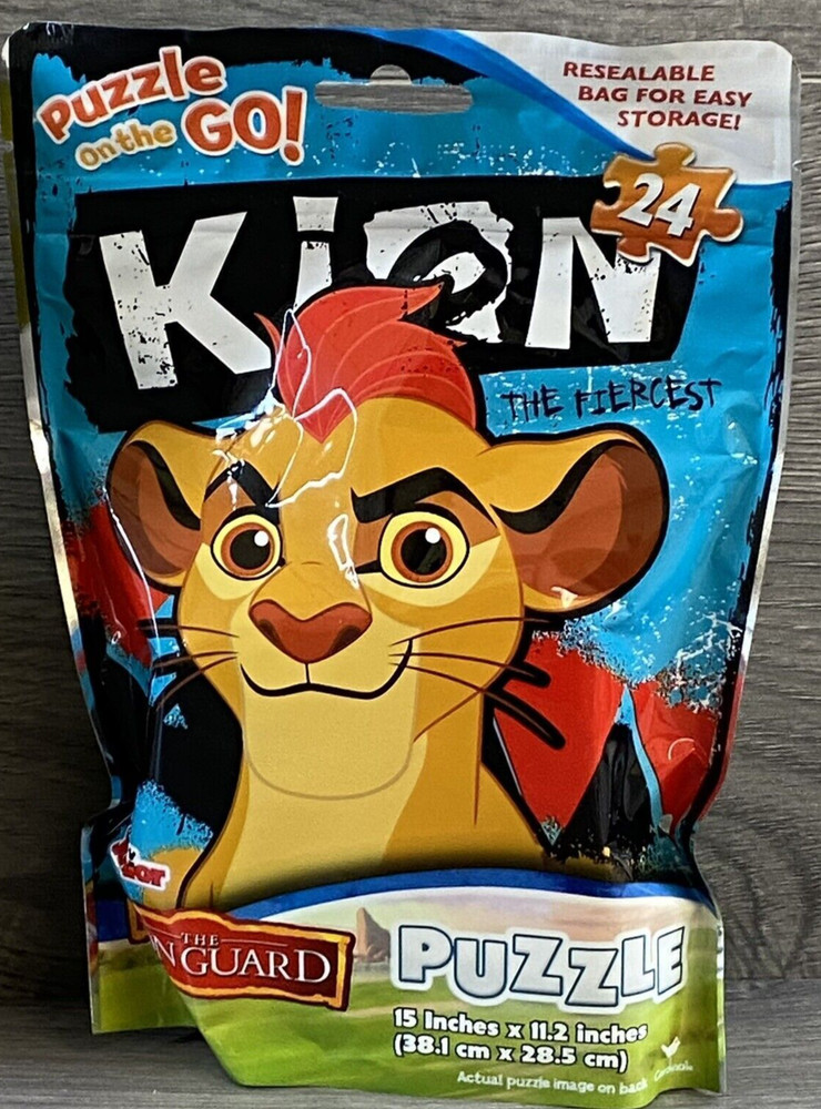 Lion Guard Kion 24pc Puzzle On The Go! 15”x11.25” Resealable Bag New