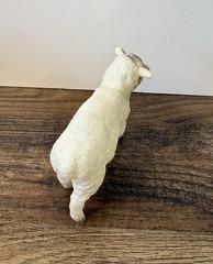 Vintage 4” White Sheep Action Figure Molded Plastic Made In Hong Kong