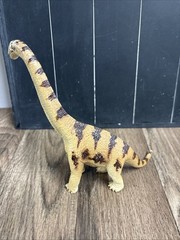 Vintage Schleich Brachiosaurus Dinosaur Figure Toy Brown Beige 2002 6.5” F1