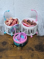 Zuru My Mini Baby Series 2 Accessories & 4 Silicon Babies Lot Of 33 Toys Figures