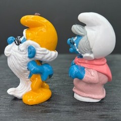 Smurfs 20226 Grandpa & 20408 Grandma Nanny Smurf Figures Lot Vtg 1980s Applause