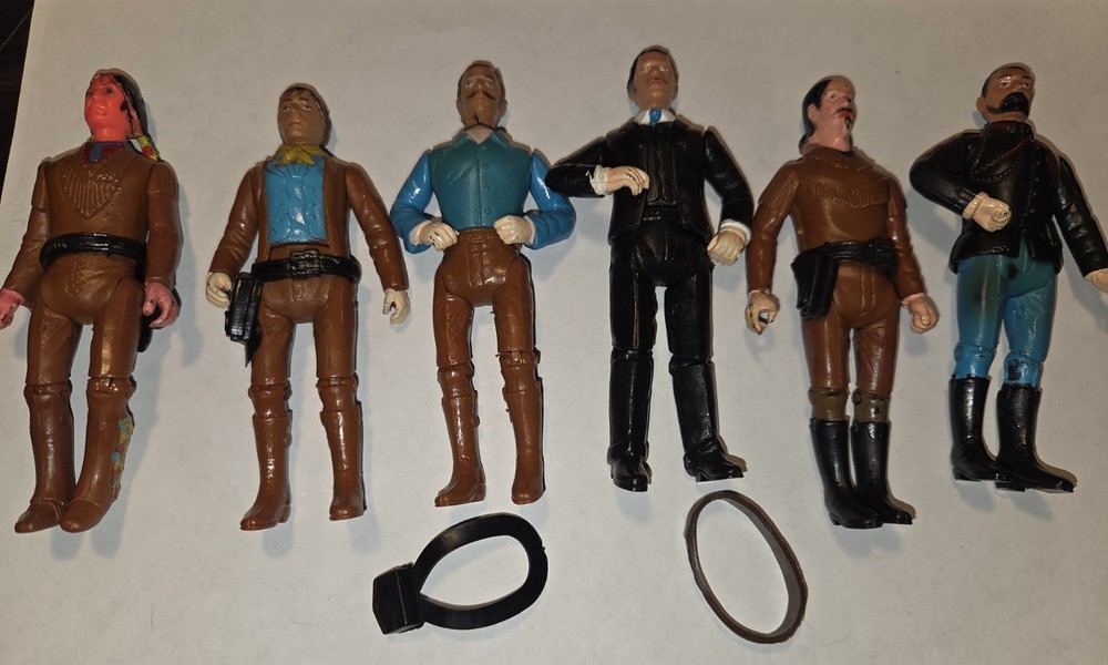 Vintage Legends Of The West lot of 6 Billy the Kid Cochise Wyatt Earp plus acc