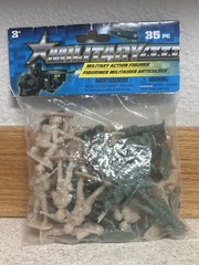 Military Toy Soldier Army Men Action Figures Original Packaging Green/Tan 35 PC