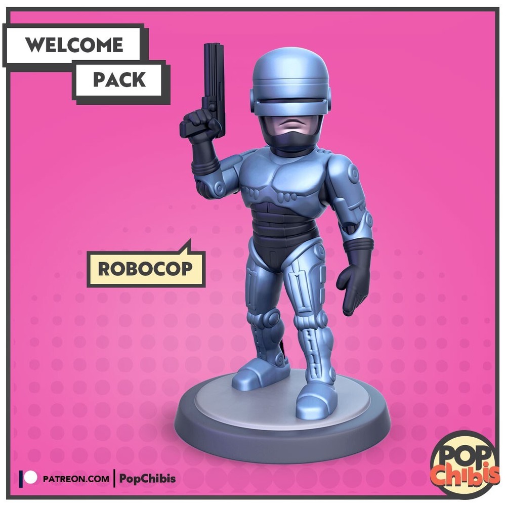 Robocop | POP | CHIBI | 60mm base | 1:20 | 3D print | Model Kit