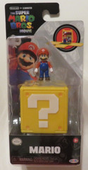 Jakks Pacific Super Mario Bros Movie Mario 1.25 in Figure w/ Question Block NEW!