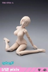 86TOYS 1/12 T86-ST04-A Pale Super Large Bust 6″ Female Action Figure Body w/Head