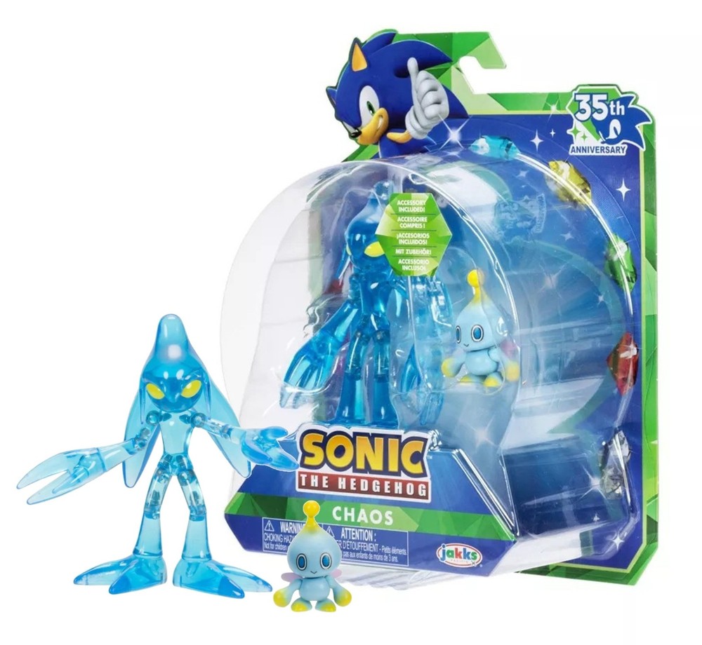 Sonic the Hedgehog Chaos 4″ Figure with Chao 35th Anniversary Mint on Card
