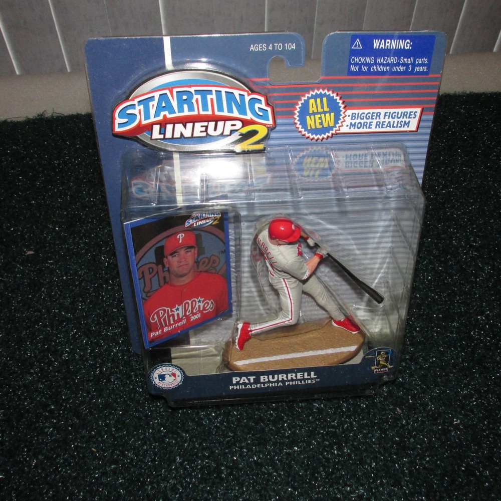 Starting Lineup (2) 2000 Pat Burrell Philadelphia Phillies (rare rookie piece)
