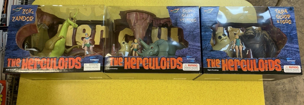 Herculoids Action Figures Complete Set 3 Full Boxed 2003 (NEW) Sealed Toynami