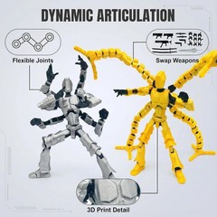 T13 3D Action Figure Set (Assembly Completed) 2 Pcs, 3D Printed Multi-Jointed, T