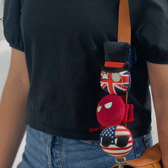 Country Ball Polandball Schoolbag Satchel Shoulder Buckle Backstrap Decoration