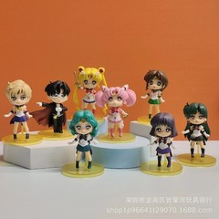1PC random Sailor Moon PVC figure Usagi Minako Ami Rei Makoto anime car toy gift