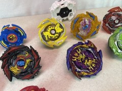 Lot of 20 Beyblade Tops Hasbro Collection Plus Rip Cords And Launchers