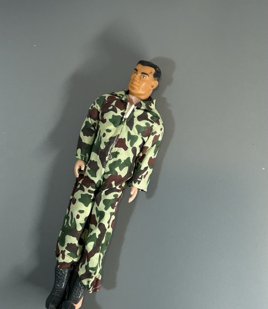 Military Camouflage Action Figure with Boots Outfit Plastic Fabric