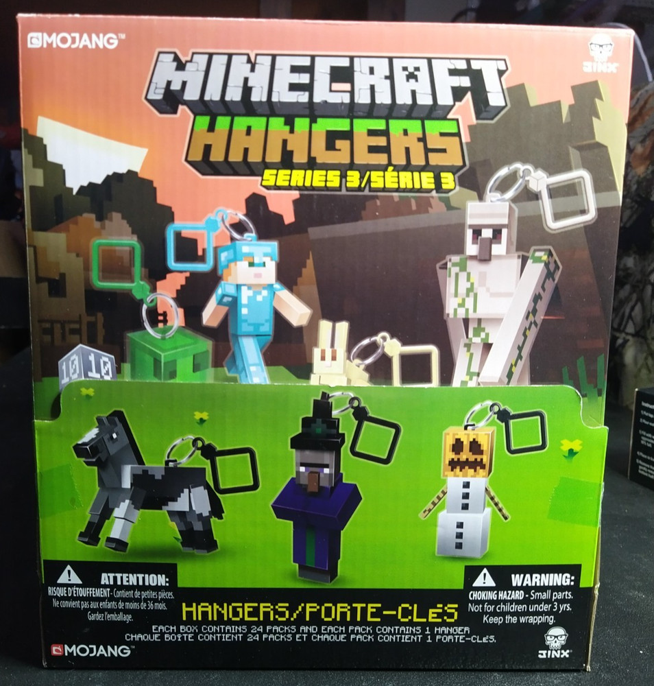 Minecraft Hangers Series 3 Blind Bags Full Case of 24 Figures Mojang J!nx SEALED