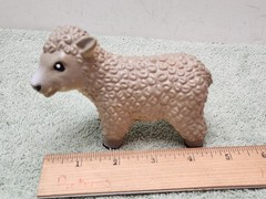 2006 Sheep Gray With Black Eyes Soft Rubber Toy Figure 4.75″ Long