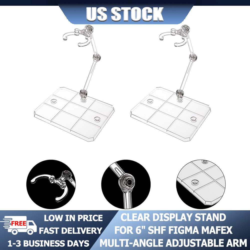 Clear Action Figure Stand For 6″ SHFiguarts Mafex Figma Display Holder USA